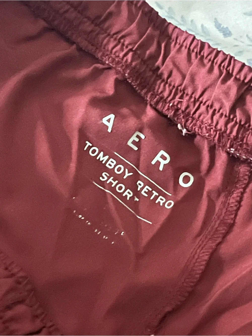 Aeropostale Maroon Athletic Running Shorts with White Trim